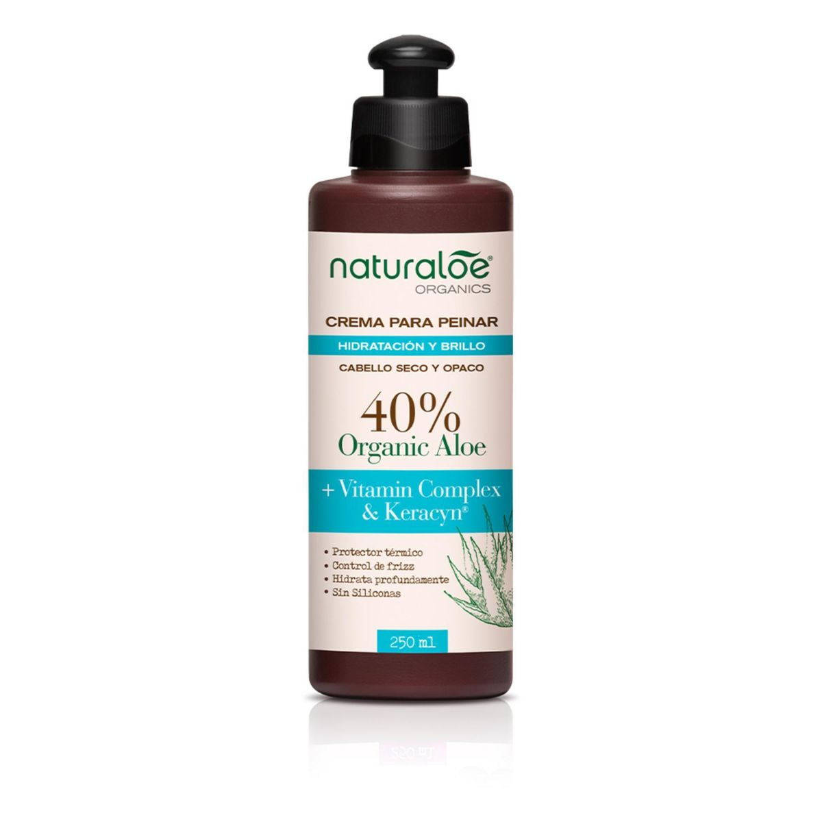 NATURALOE - Crema de Peinar Naturaloe Hidratación & Brillo 250mL