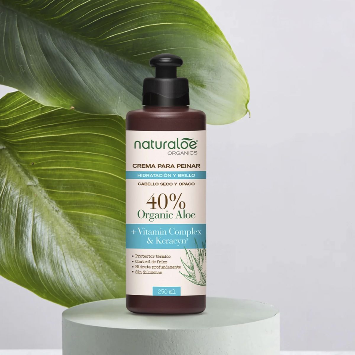 NATURALOE - Crema de Peinar Naturaloe Hidratación & Brillo 250mL