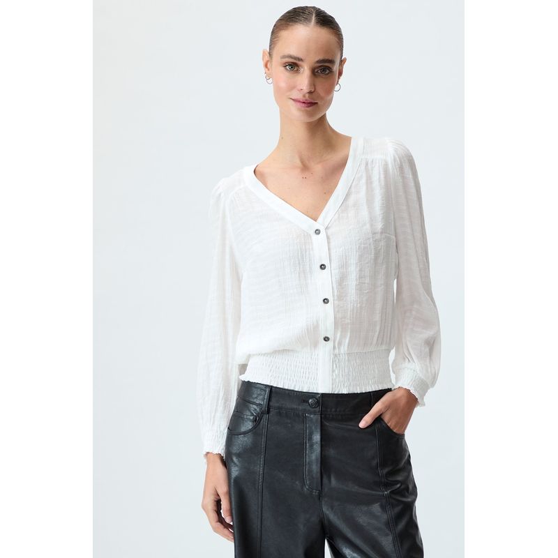 IO - Blusa Manga Larga Crudo Mujer Io