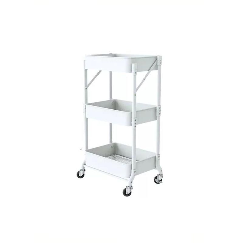 GENERICO - Organizador Carro Plegable Multiuso 3 Niveles Blanco