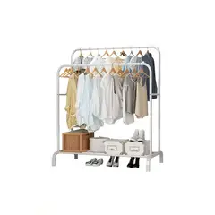 GENERICO - Perchero Organizador Ropa Doble Blanco Metal