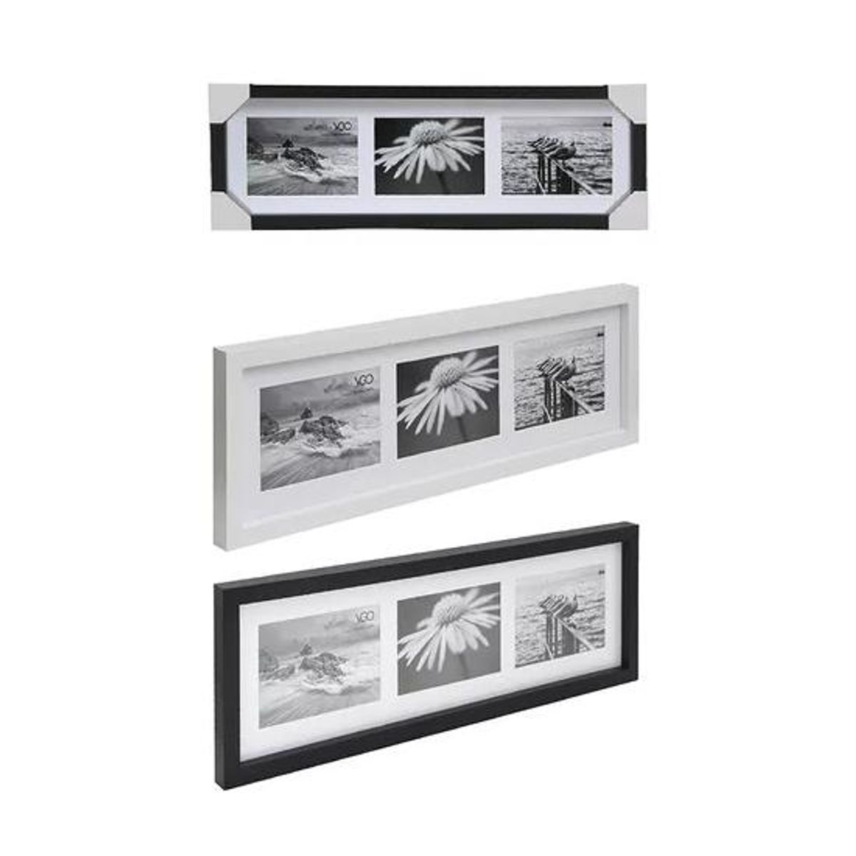 GENERICO - Marco para 3 Fotos 10x15cm Blanco
