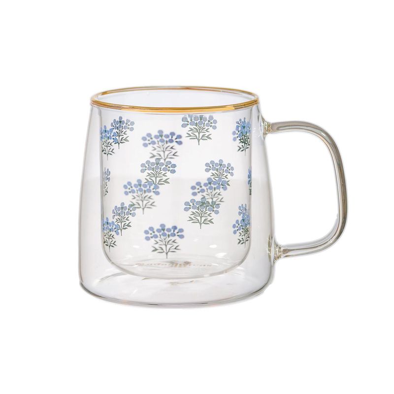 ADAGIO TEAS - Taza Doble Vidrio Light Blue Bouquet 400 ml