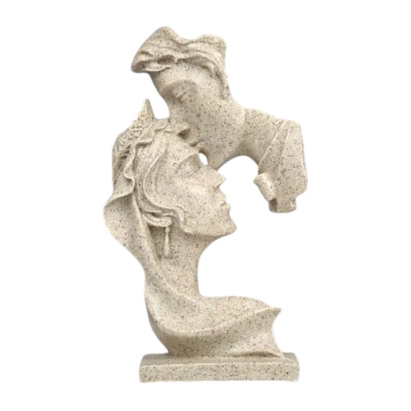 GENERICO - Escultura Adorno Beso De Resina Abstracta Moderna Arenisca.