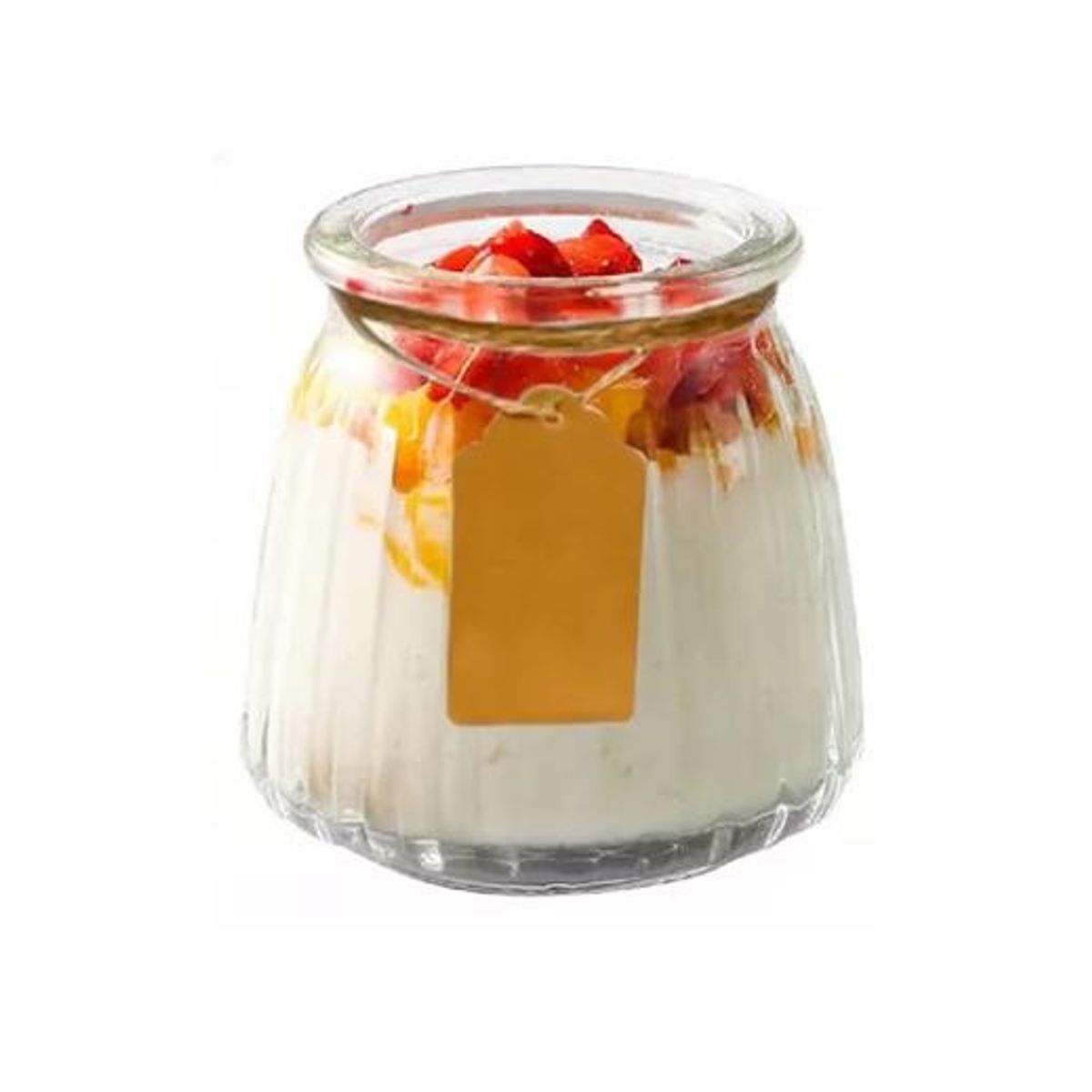 GENERICO - 40 Vasos Vidrio Con Tapa Yogurt Postre Sopa 130ml