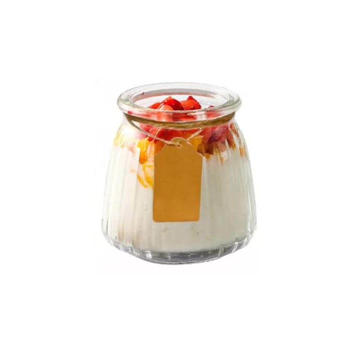 GENERICO - 40 Vasos Vidrio Con Tapa Yogurt Postre Sopa 130ml