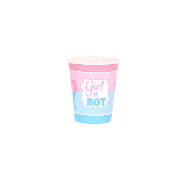 GENERICO - Pack 16 Vasos Desechables Decoración Revelación Género 250ml