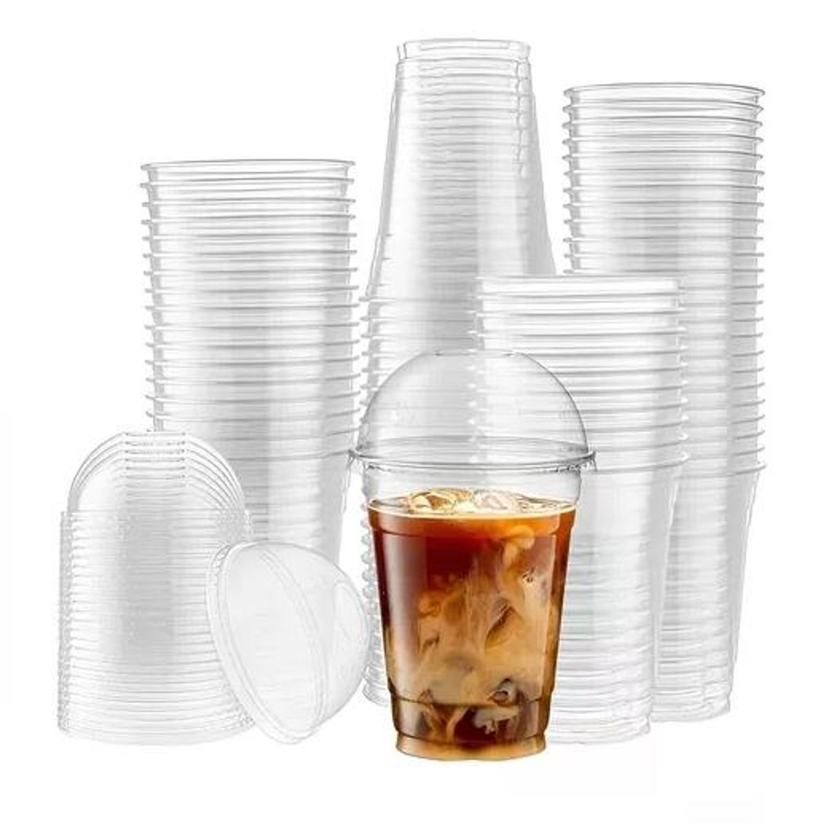 GENERICO - 200 Vasos Desechables Tapa Domo 16oz