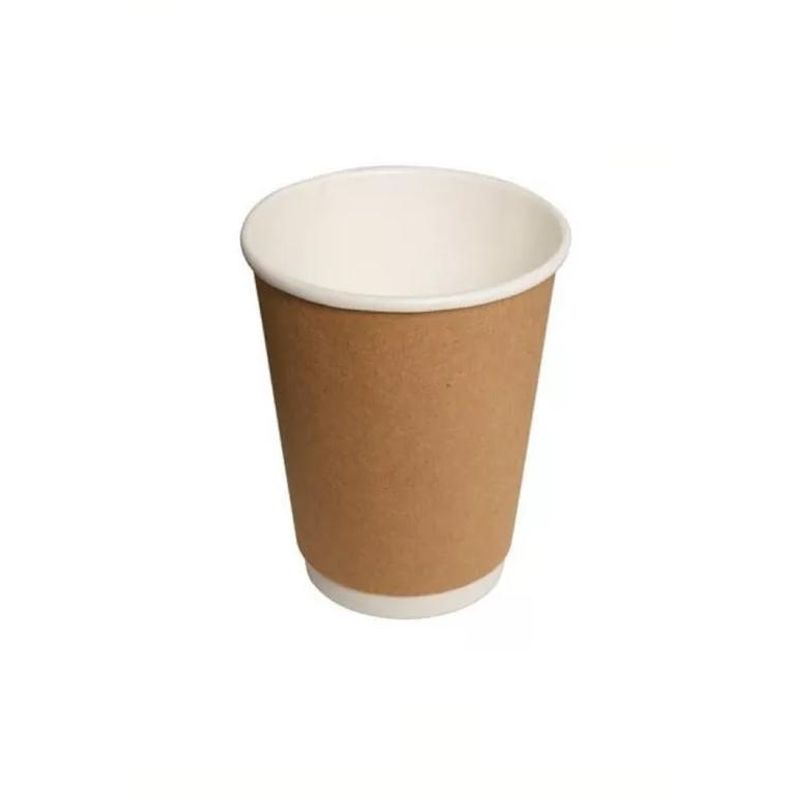GENERICO - Vaso Kraft Doble Capa 240cc8oz 100 Unidades