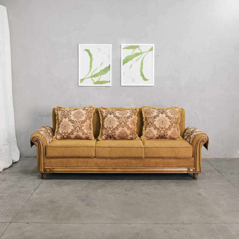 DECOMUEBLES - SOFA 3 CPOS VERDI ORO