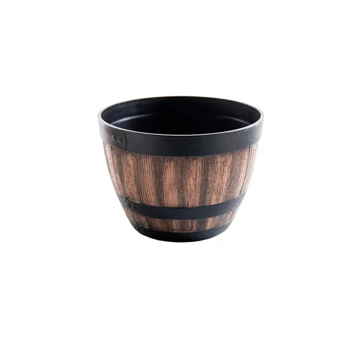GENERICO - 2 Maceteros Barril Simulación Madera 4L con Agujero 228x17cm