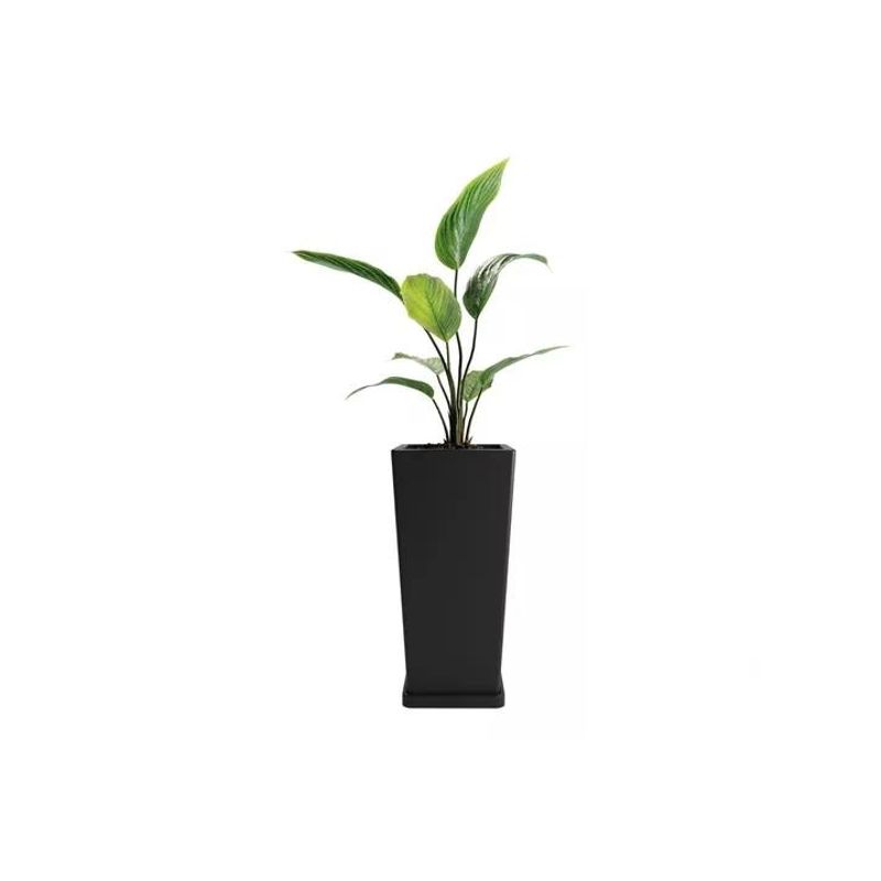 GENERICO - Maceta Plástica Rotomoldeada Piramidal N55 Amalfi Negra