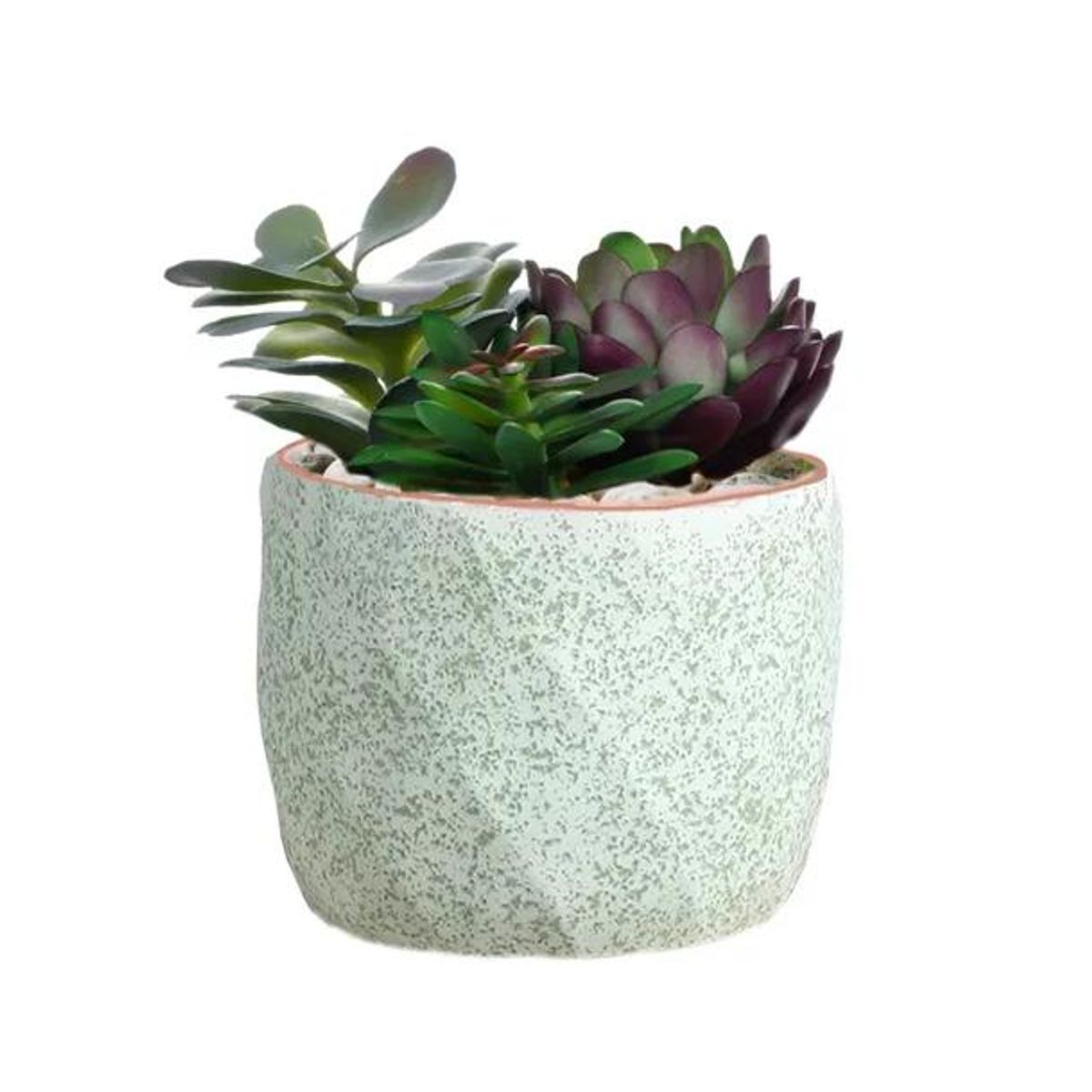 GENERICO - Macetero Geométrico Cerámica Suculentas 72x6cm Pack 10 Verde