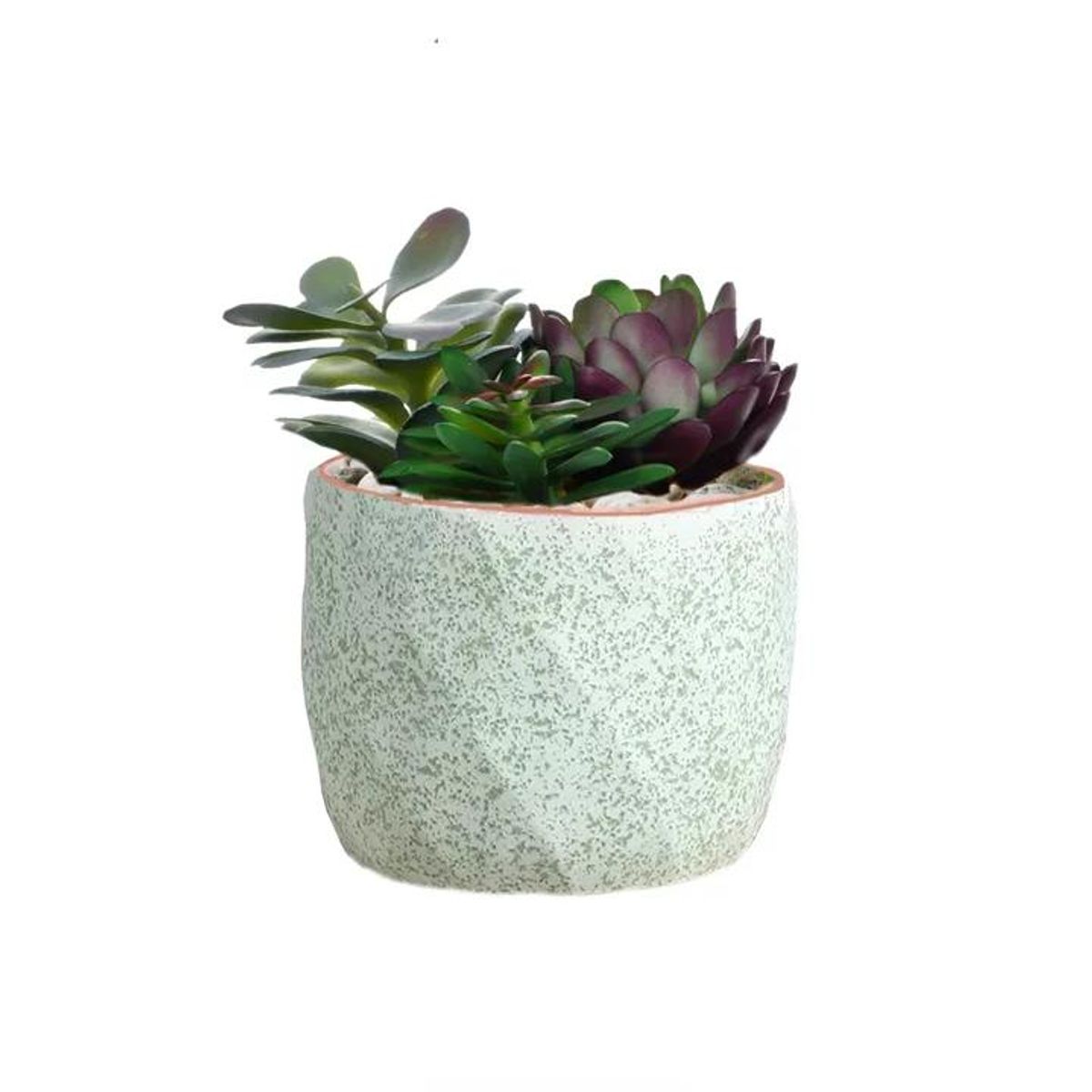 GENERICO - Macetero Geométrico Cerámica Suculentas 72x6cm Pack 10 Verde