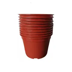 GENERICO - Pack de 10 Maceteros Redondos 16cm Terracota