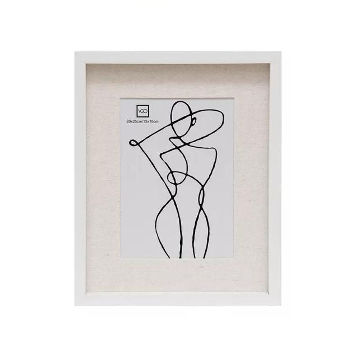 GENERICO - Marco Cuadro Madera Box Paspartú Foto 15x20 o 23x28cm Blanco