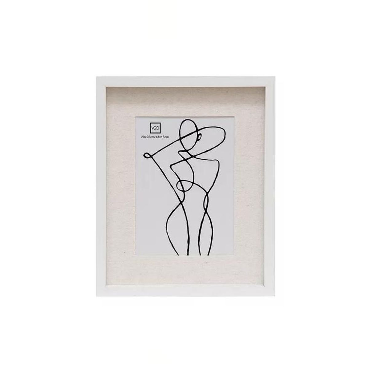 GENERICO - Marco Cuadro Madera Box Paspartú Foto 15x20 o 23x28cm Blanco