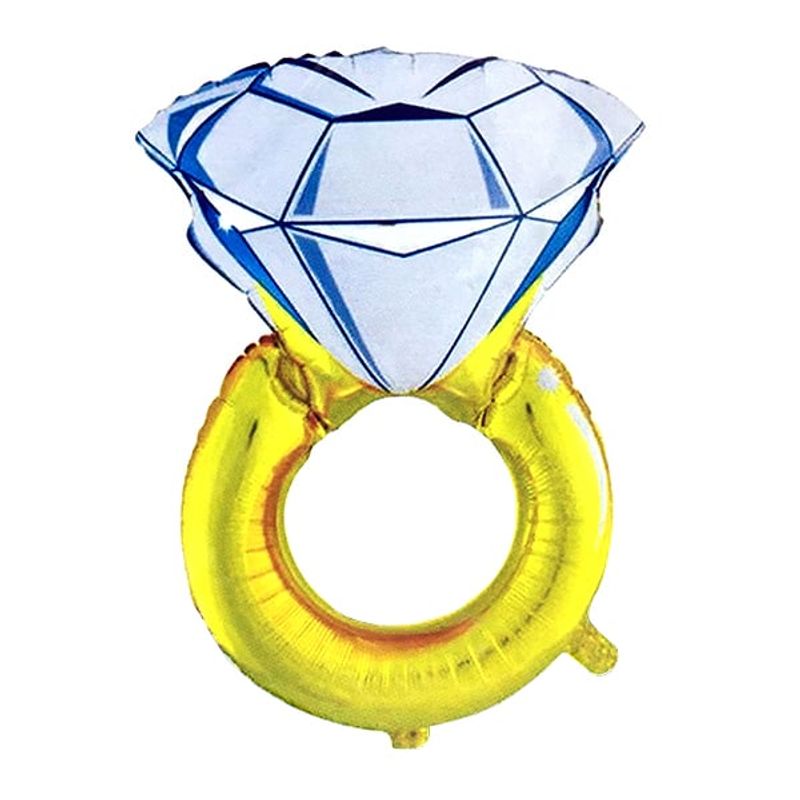 GENERICO - GLOBO METALICO 30 ANILLO DIAMANTE X1 UNI