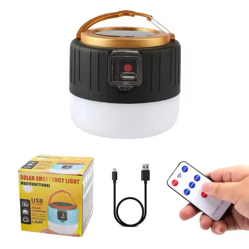 GENERICO - LAMPARA SOLAR DE CAMPING CON CONTROL REMOTO