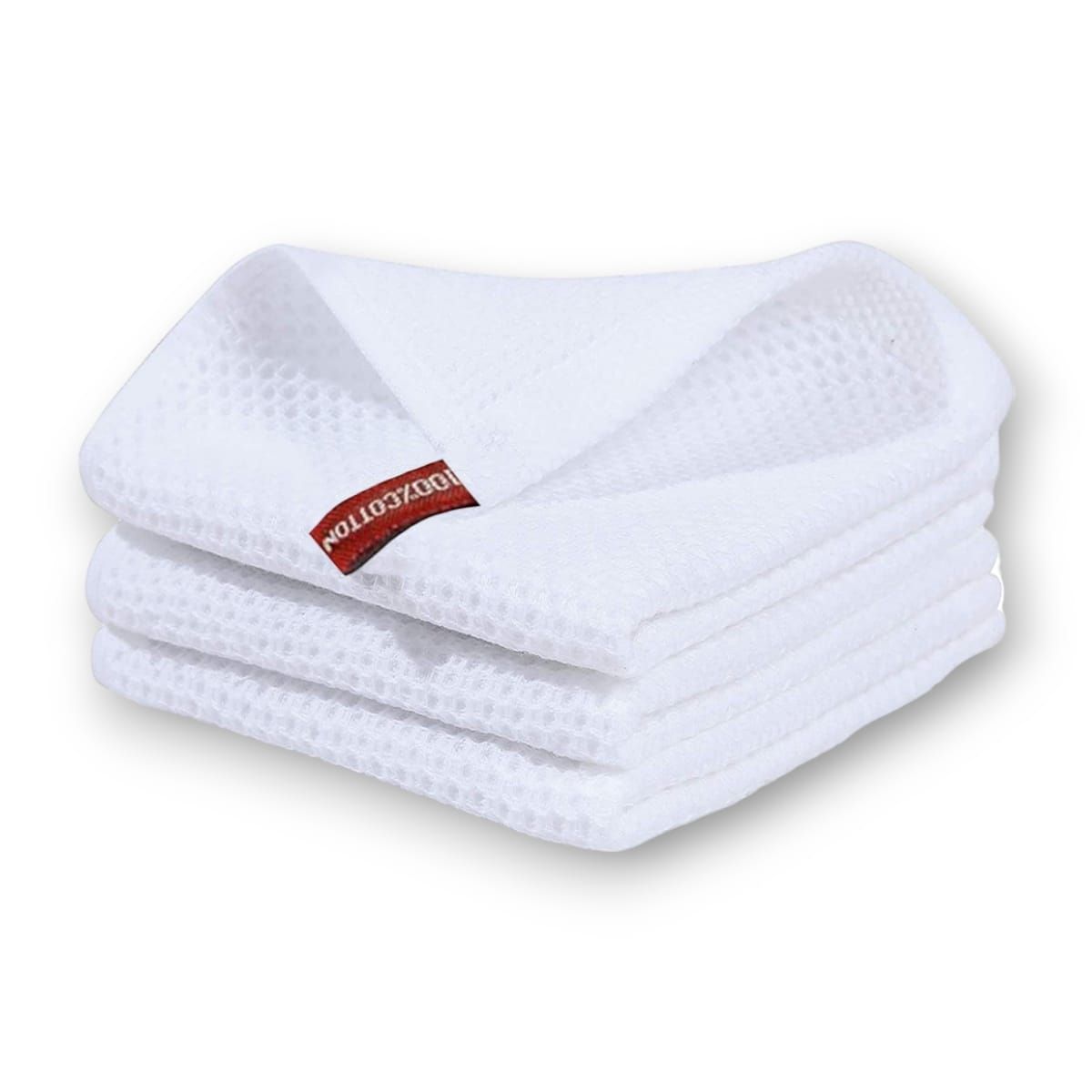 GENERICO - Paño de Cocina 70x34cm Toalla Wafle Algodon 77gr Pack 3 U Blanco