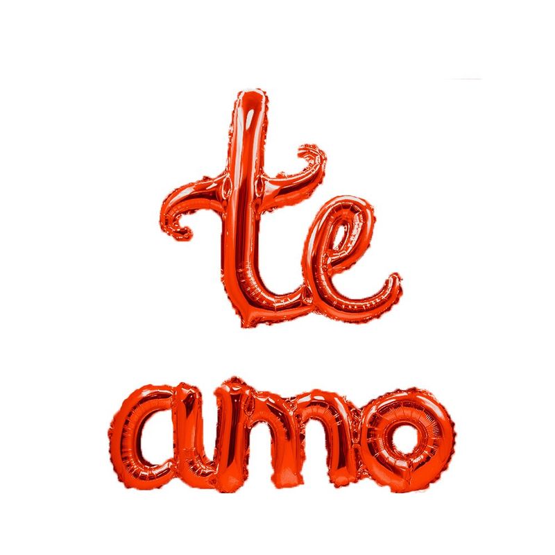 GENERICO - GLOBO METALICO TE AMO CURSIVO ROJO X1 UNI