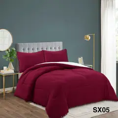 ANGELES DEL HOGAR - CUBRECAMA DE ALGODÓN ESTILO PLUMON KING BURDEO