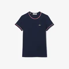 LACOSTE - Polera Manga Corta Mujer TF0347 Azul