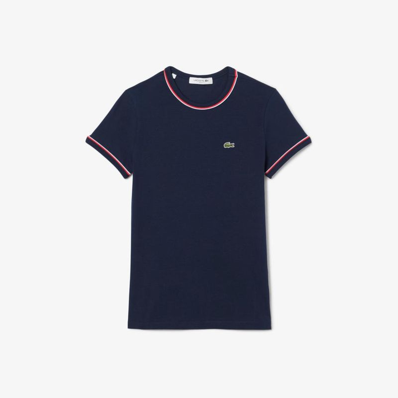 LACOSTE - Polera Manga Corta Mujer Lacoste TF0347 Azul