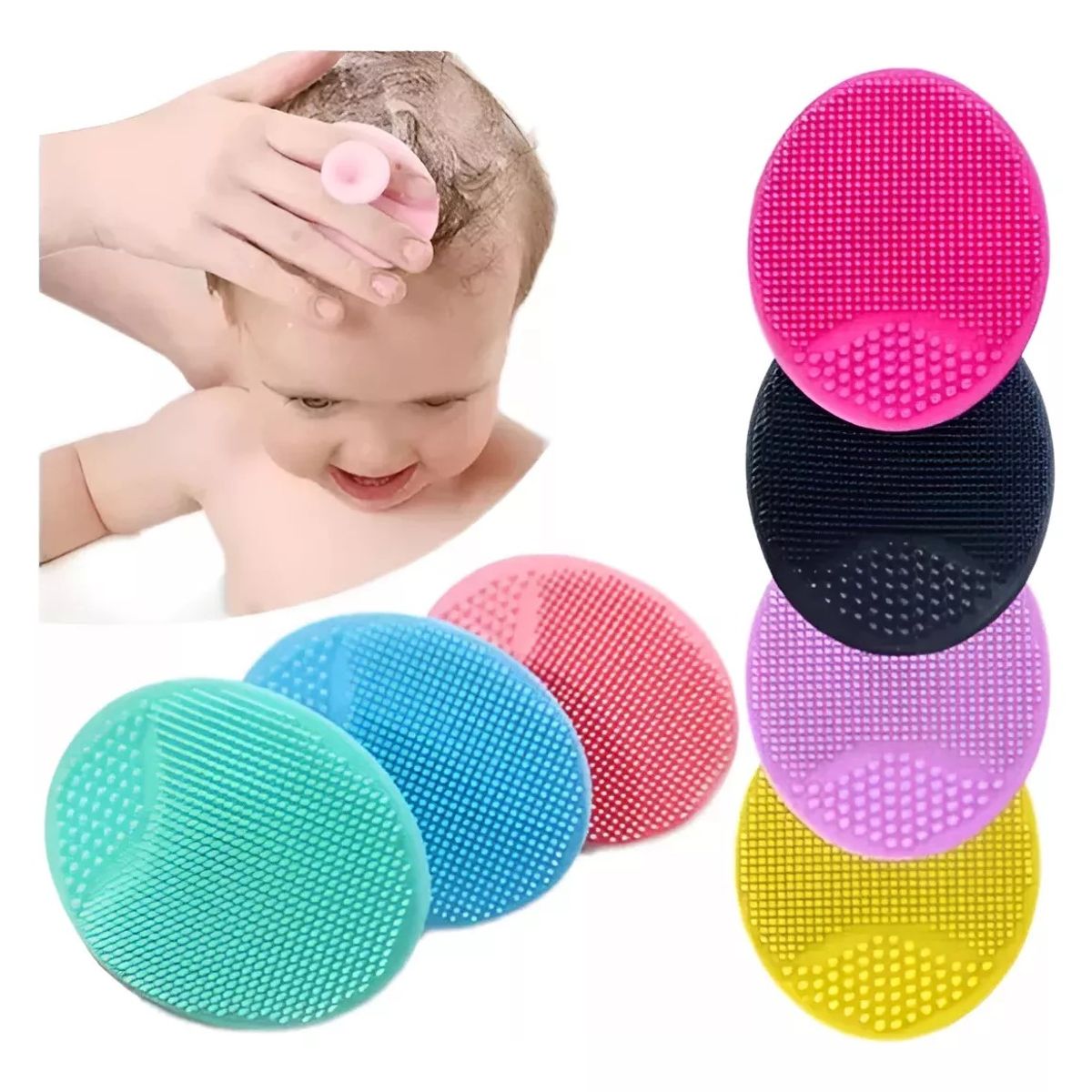 GENERICO - Kit X3 Cepillo Para Bebé Ducha Baño Masaje