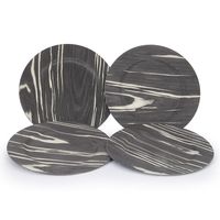 Set 4 Platos Base Negro Blanco