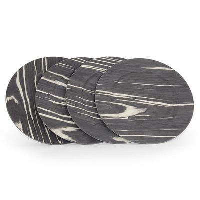 Imagen 2 del producto Set 4 Platos Base Negro Blanco