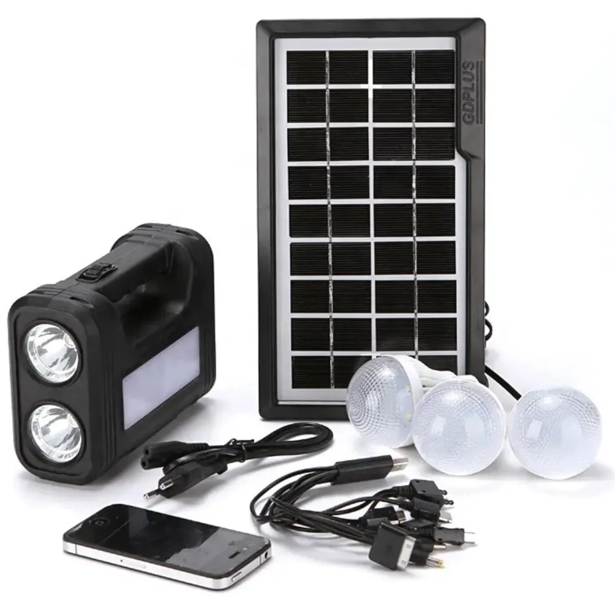 GENERICO - Kit Portatil Panel Solar + Linterna