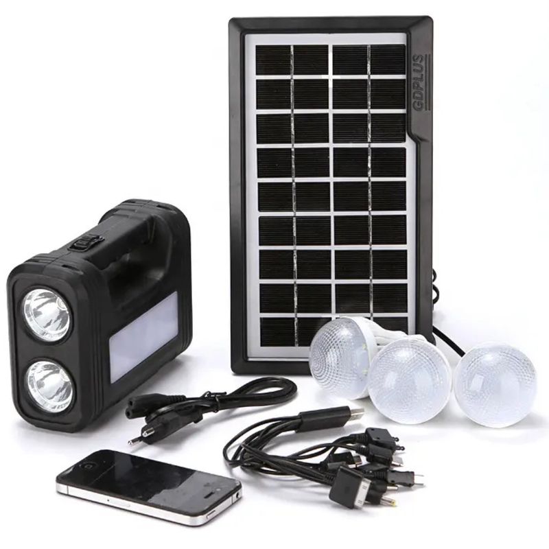 GENERICO - Kit Portatil Panel Solar + Linterna