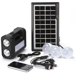 GENERICO - Kit Portatil Panel Solar + Linterna