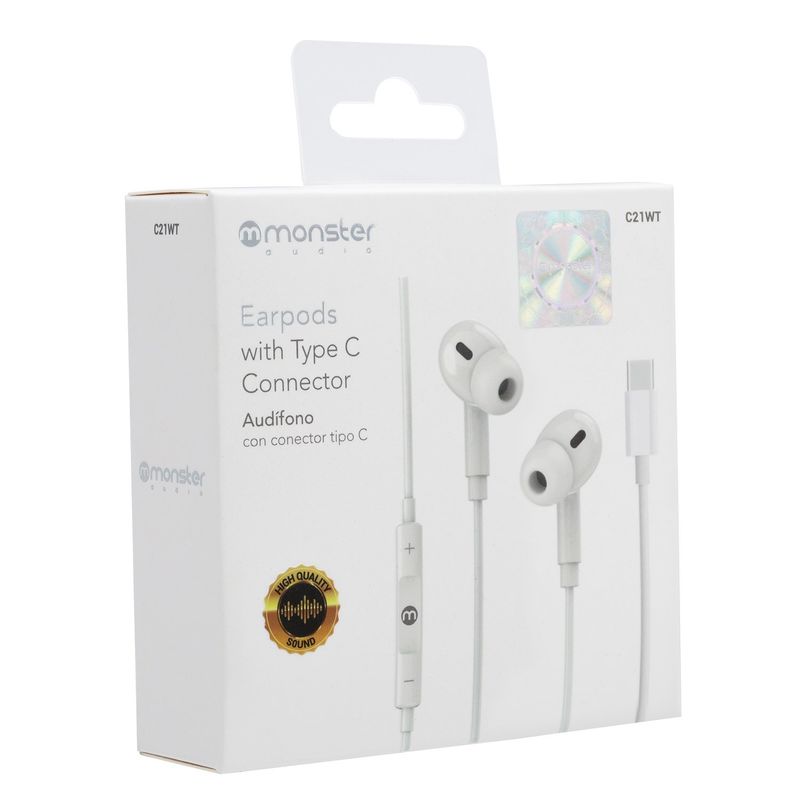 MONSTER AUDIO - Audif Monster Alambrico Mlibres C21wt Type-c Blanco AUDIO OPEN BOX