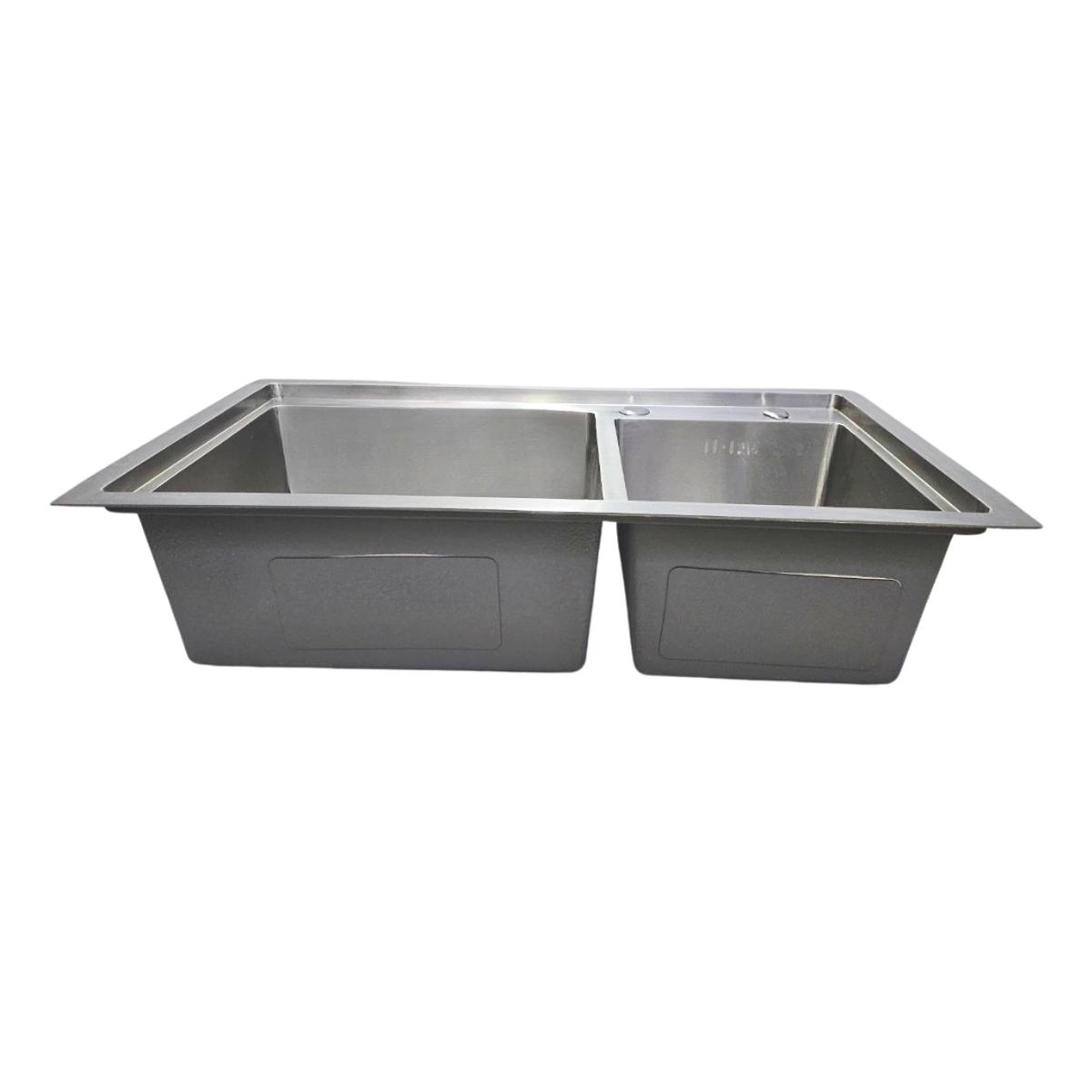 MODERN SPACE - Lavaplatos Doble 78x43 Cm Plateado Acero Inoxidable  Ms