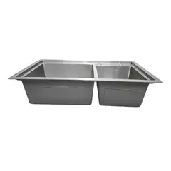 MODERN SPACE - Lavaplatos Doble 78x43 Cm Plateado Acero Inoxidable Ms