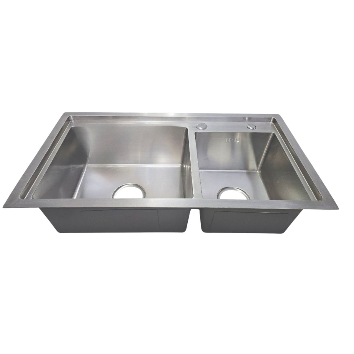 MODERN SPACE - Lavaplatos Doble 78x43 Cm Plateado Acero Inoxidable  Ms