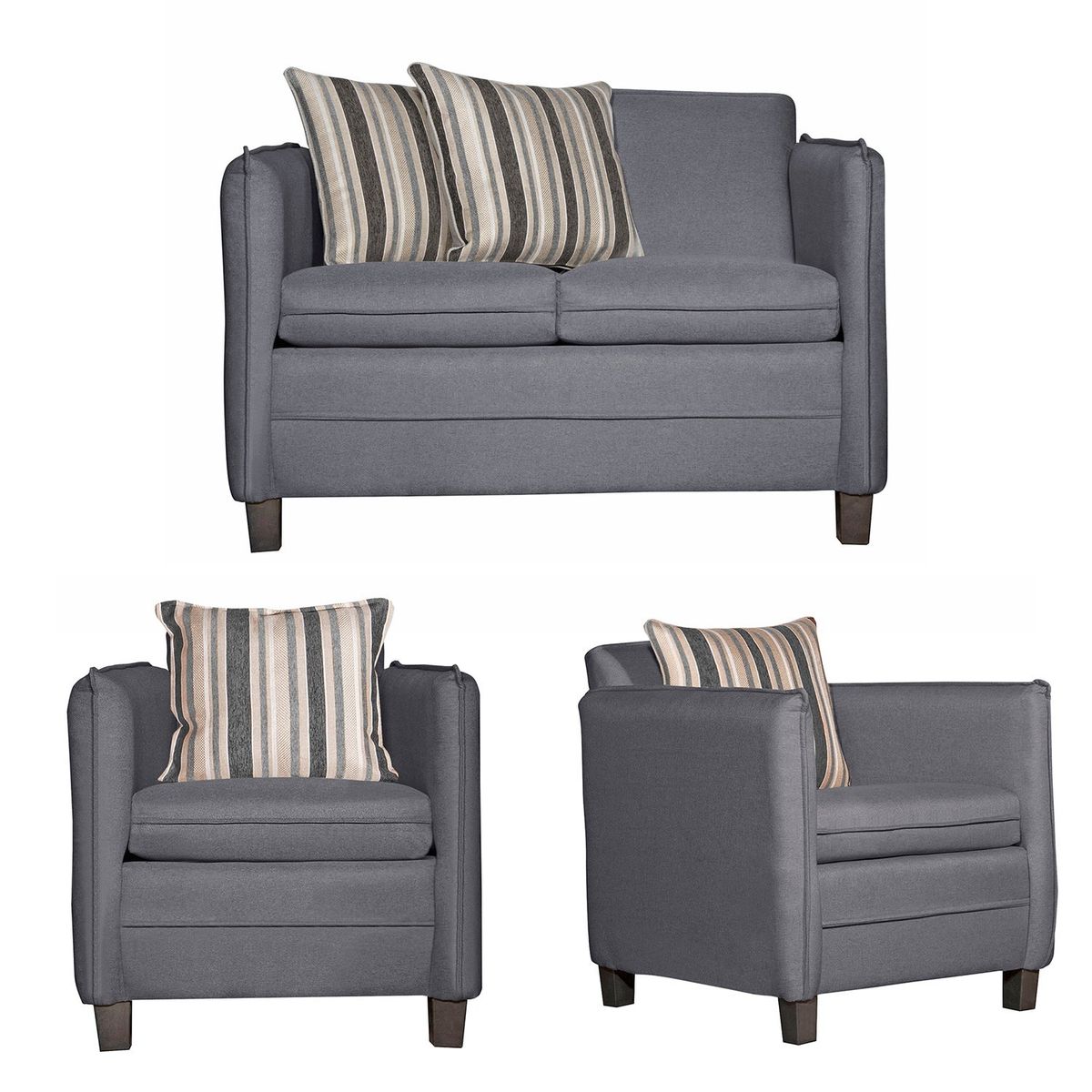 RUZAM MOBEL - JUEGO DE LIVING 2-1-1 BARCELONA GRIS