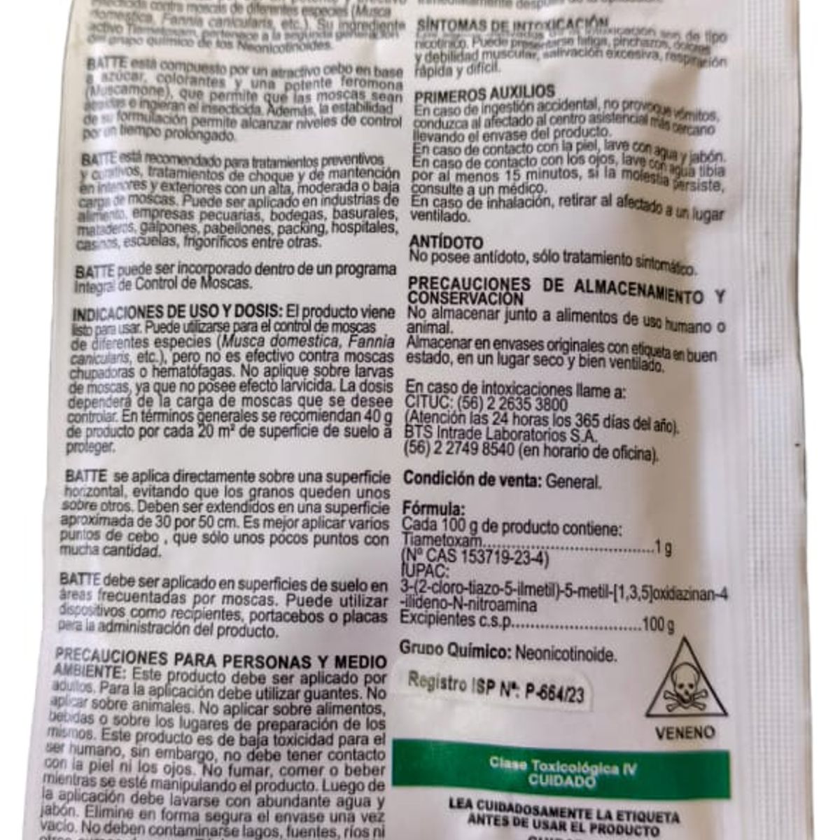 GENERICO - INSECTICIDA MUSQUICIDA BATTE CEBO GRANULADO