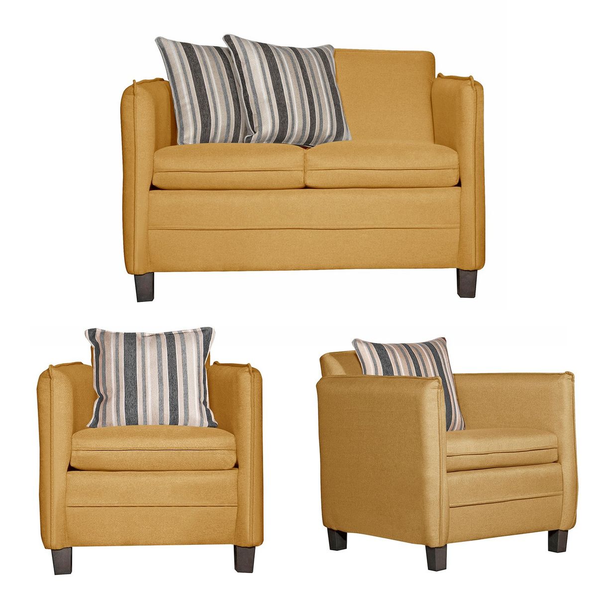 RUZAM MOBEL - JUEGO DE LIVING 2-1-1 BARCELONA MOSTAZA