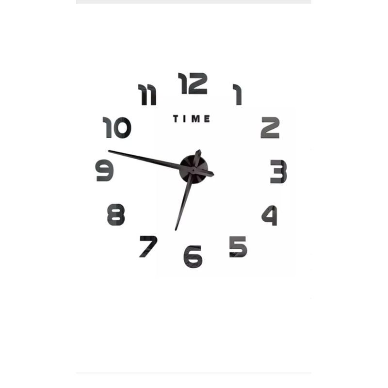 GENERICO - Reloj De Pared 3d Grande Números Negros Color De La Estructura Negro