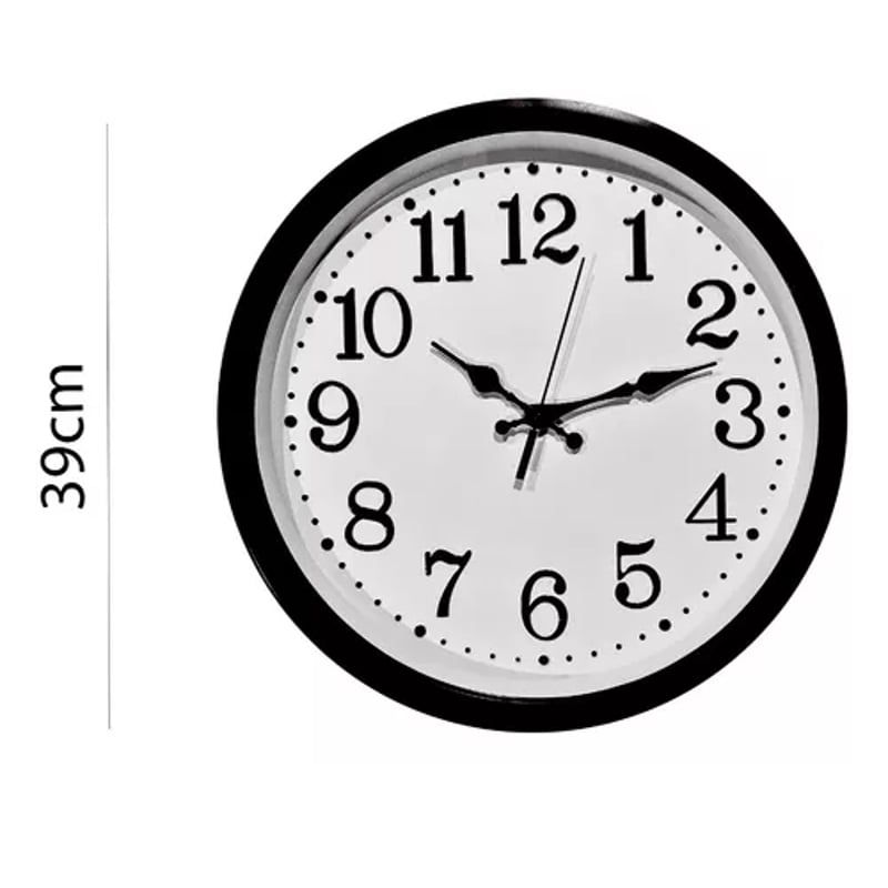 GENERICO - Reloj Pared Grande Redondo 39cm Mural Decorativo Silencioso