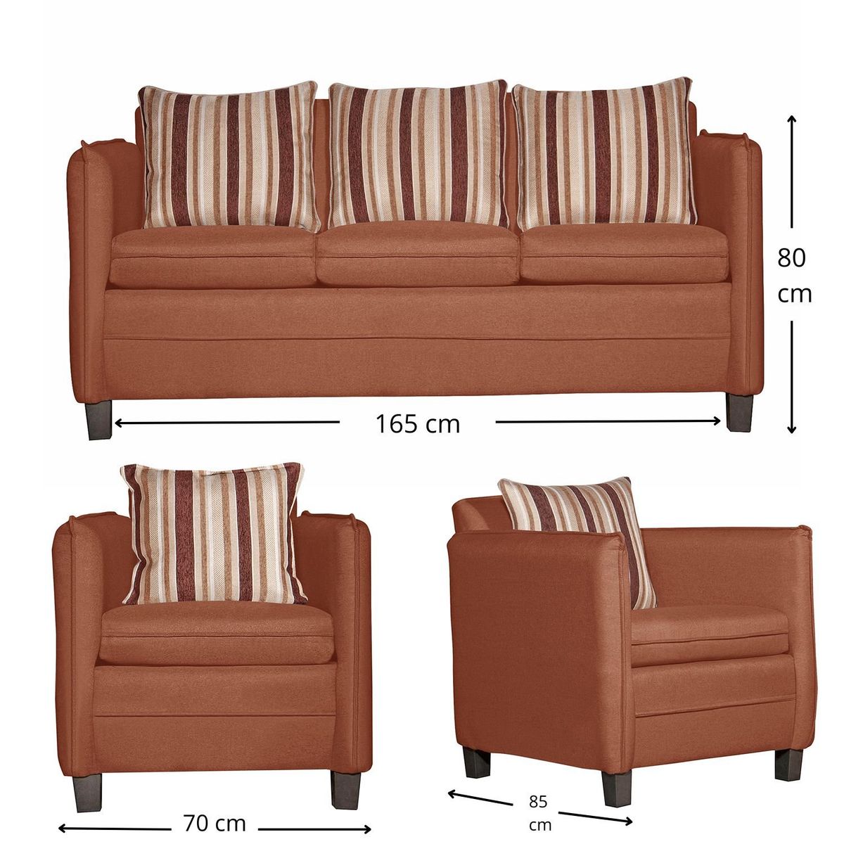 RUZAM MOBEL - JUEGO DE LIVING 3-1-1 BARCELONA TERRACOTA