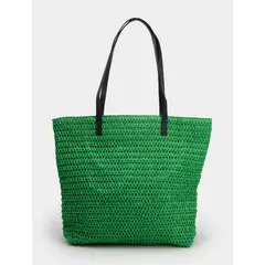 GENERICO - Bolso Playero Yute color verde Modelo Tijuca