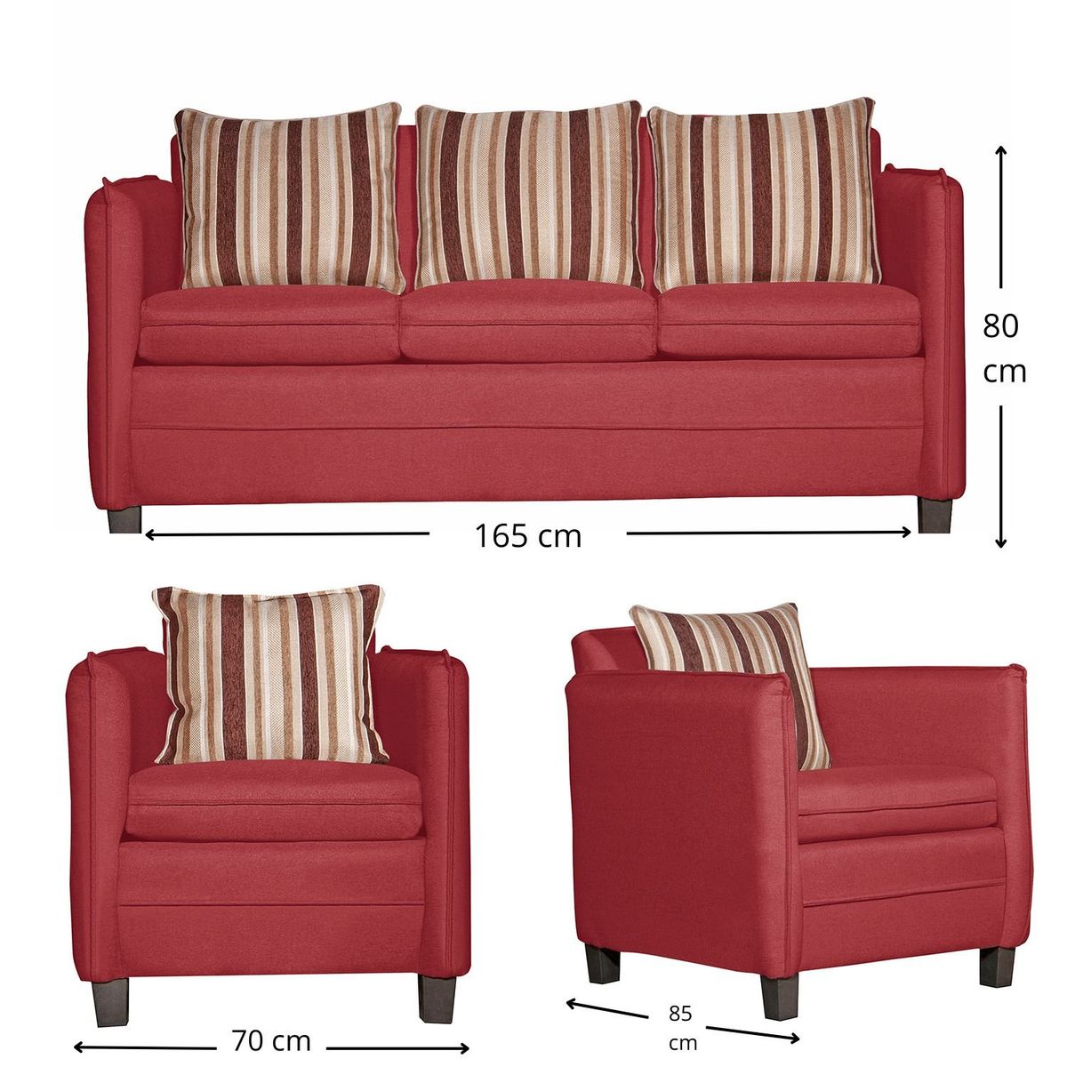 RUZAM MOBEL - JUEGO DE LIVING 3-1-1 BARCELONA ROJO