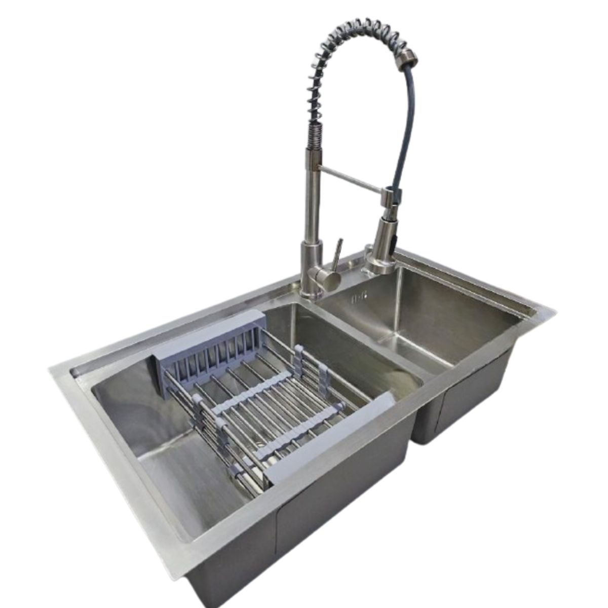 MODERN SPACE - Lavaplatos 78x43 Cm Plateado Rejilla Dispensador + Grifería