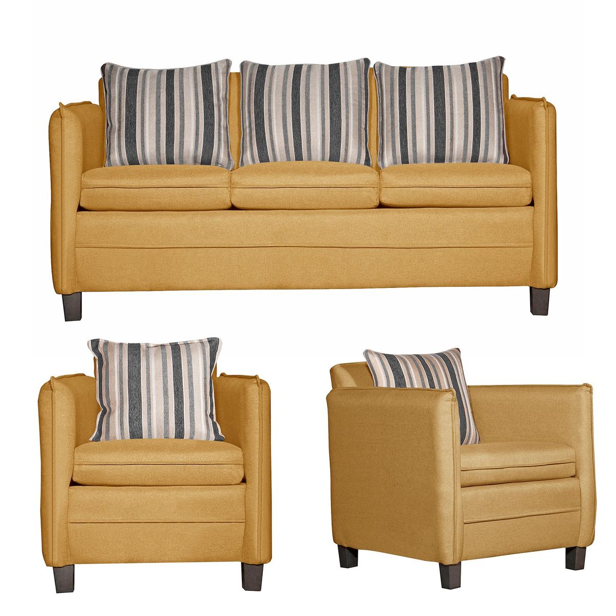 RUZAM MOBEL - JUEGO DE LIVING 3-1-1 BARCELONA MOSTAZA