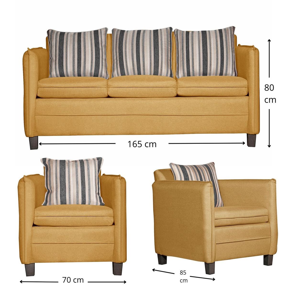 RUZAM MOBEL - JUEGO DE LIVING 3-1-1 BARCELONA MOSTAZA