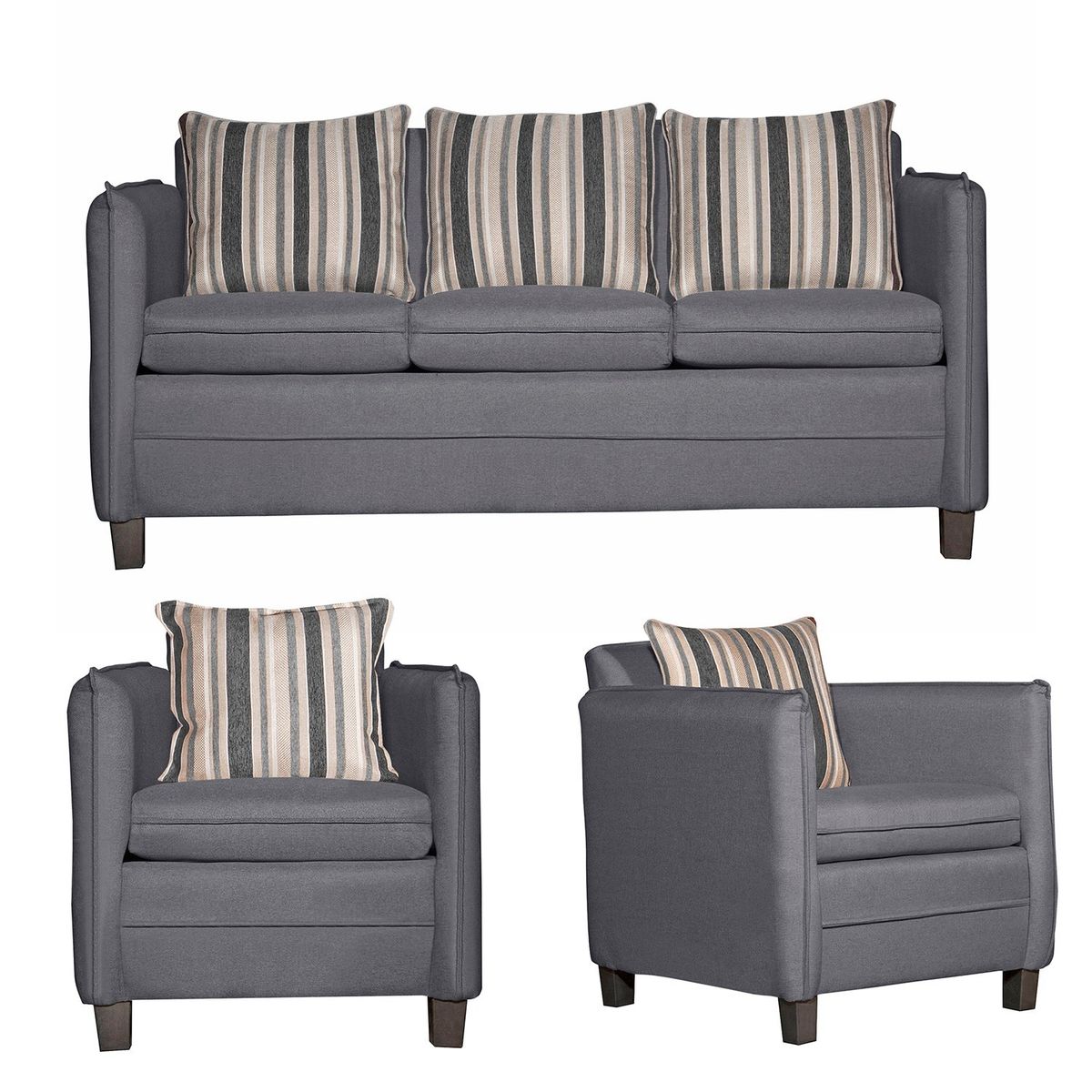 RUZAM MOBEL - JUEGO DE LIVING 3-1-1 BARCELONA GRIS